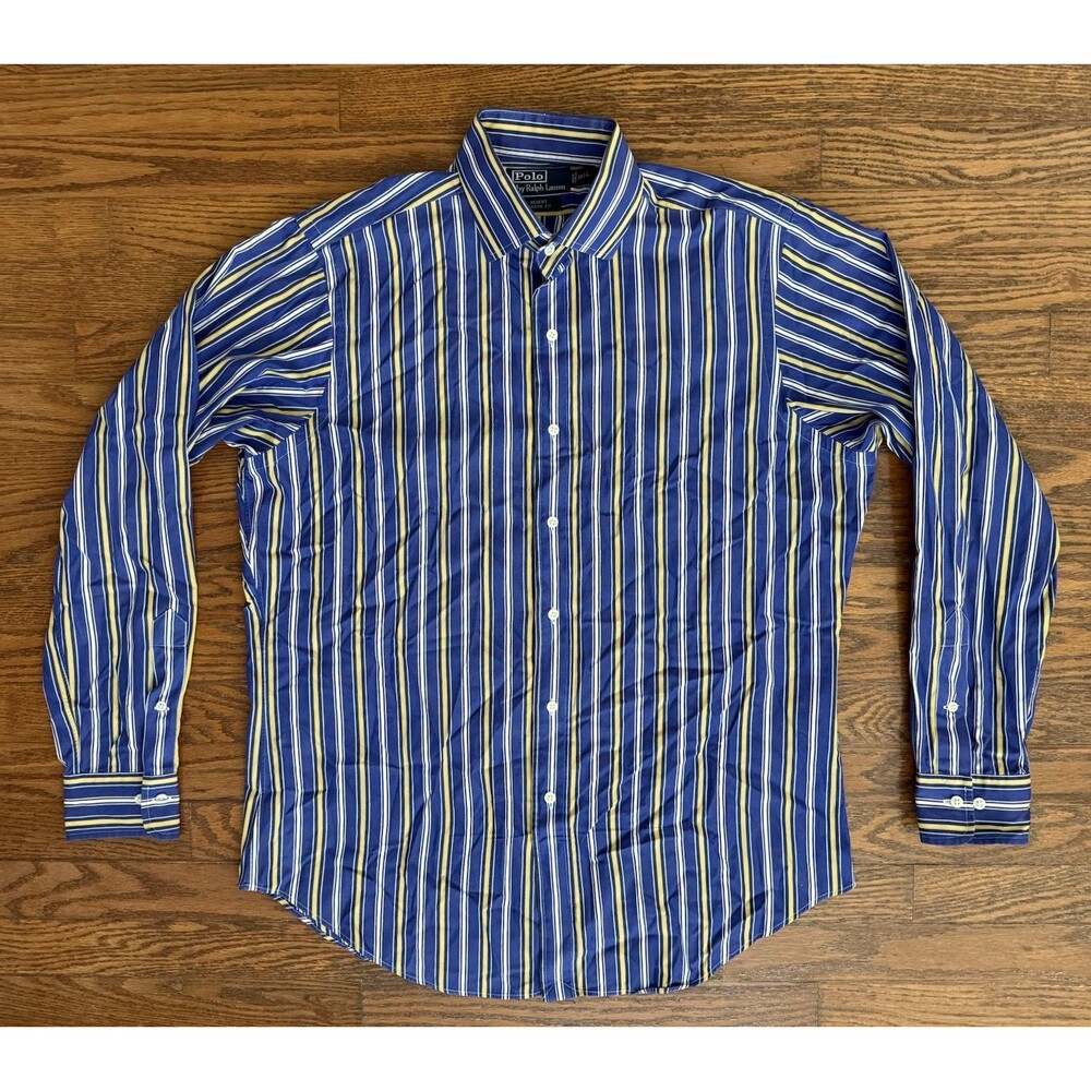 Polo Ralph Lauren Mens Button Up Shirt Multicolor Striped Regent Classic Fit VTG